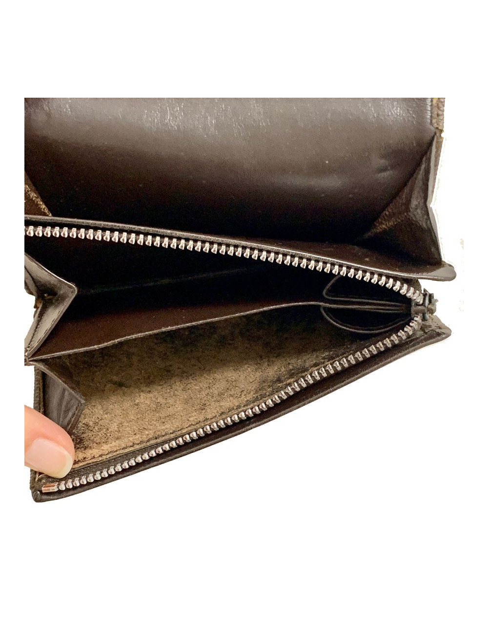 Portefeuille LOUIS VUITTON marron occasion en toile monogram