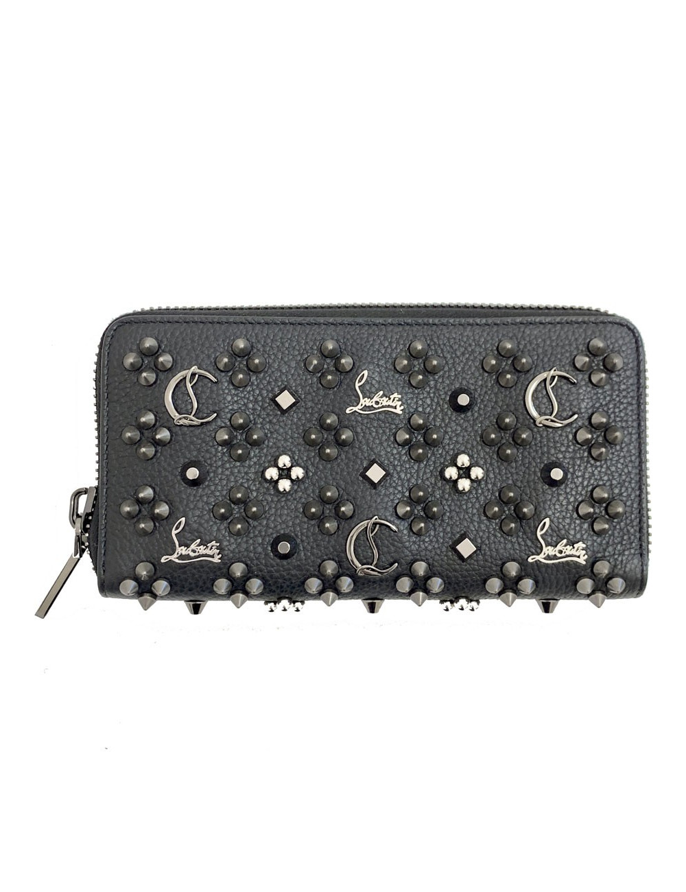 Portefeuille LOUBOUTIN en cuir noir 