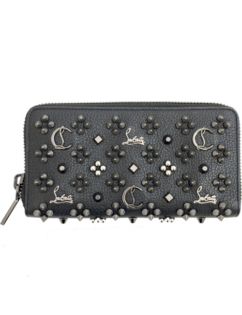 Portefeuille LOUBOUTIN en cuir noir 