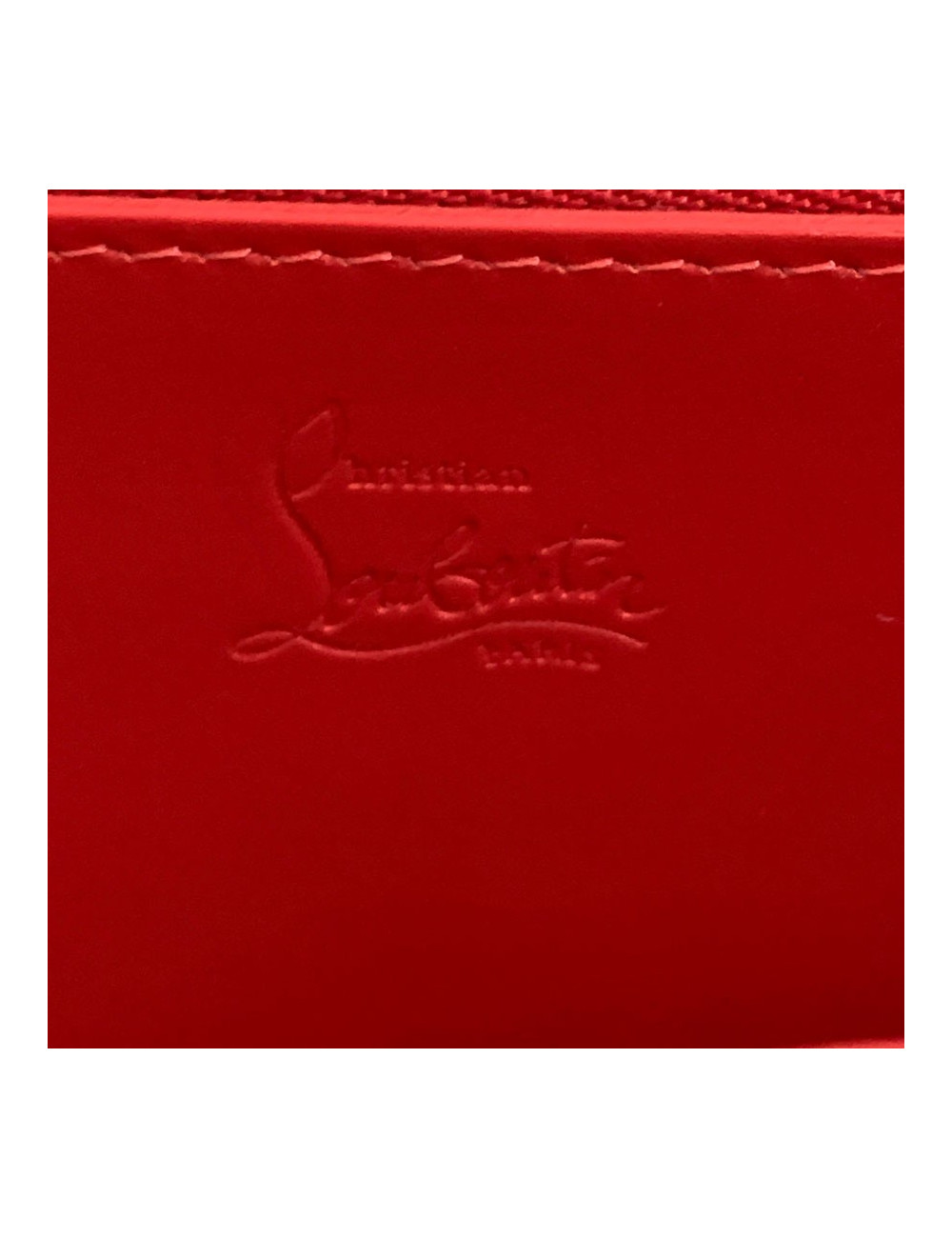 Portefeuille LOUBOUTIN Panettone cuir clouté noir