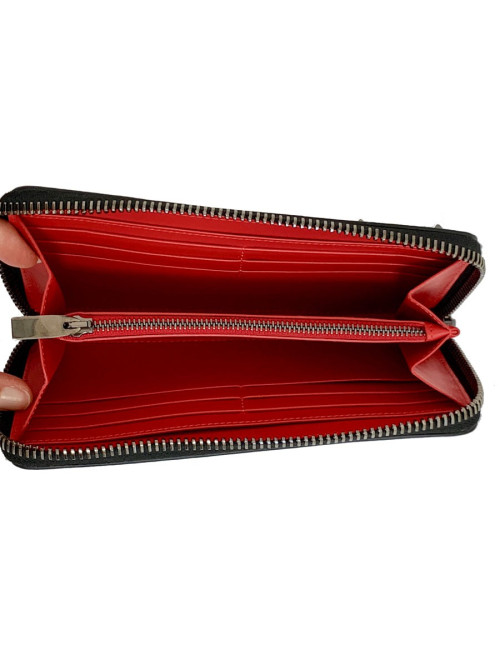 Portefeuille LOUBOUTIN en cuir noir 