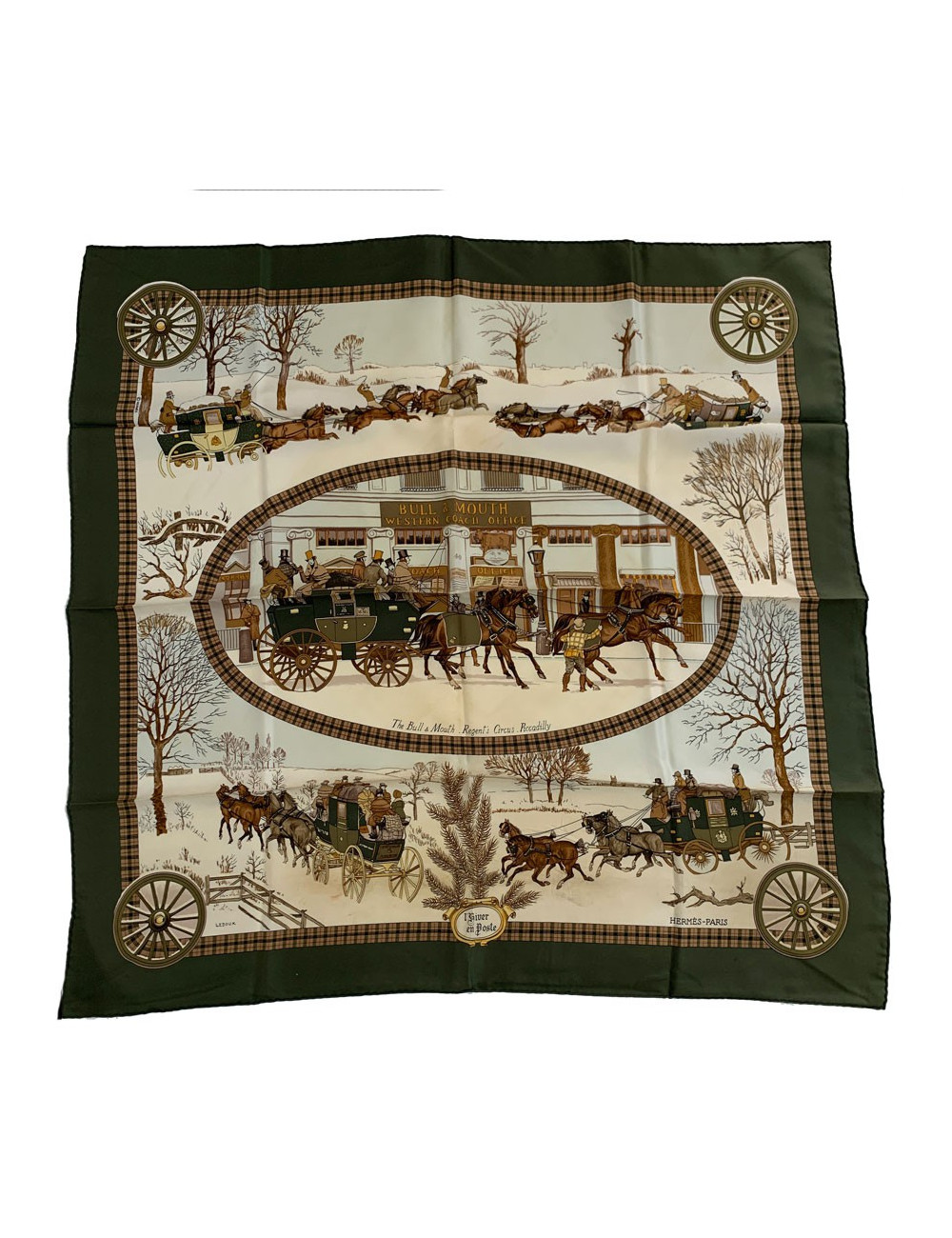 Carré vert HERMES L'hiver en Poste