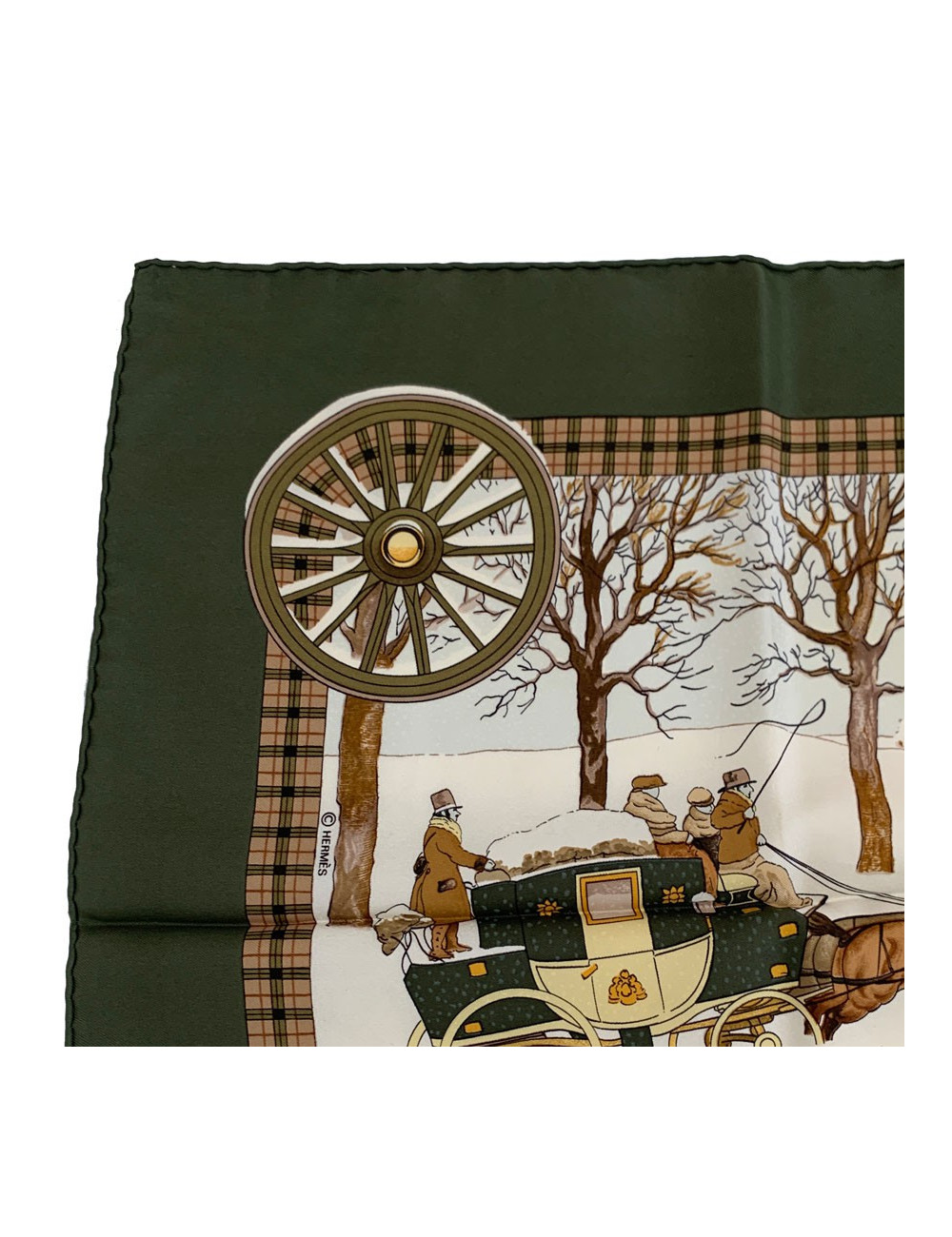 Carré vert HERMES L'hiver en Poste