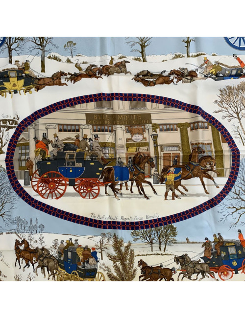 Carré rouge HERMES L'hiver en Poste