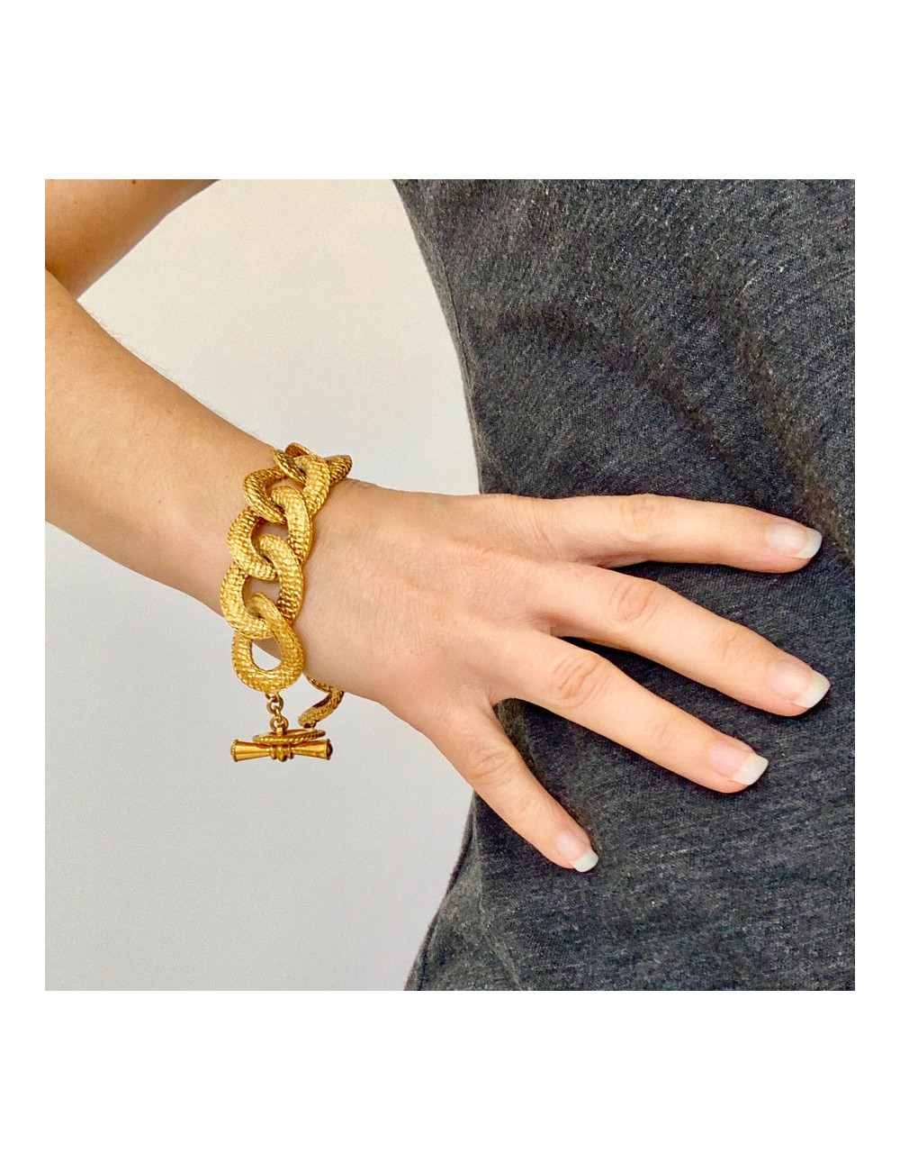 Bracelet gourmette doré