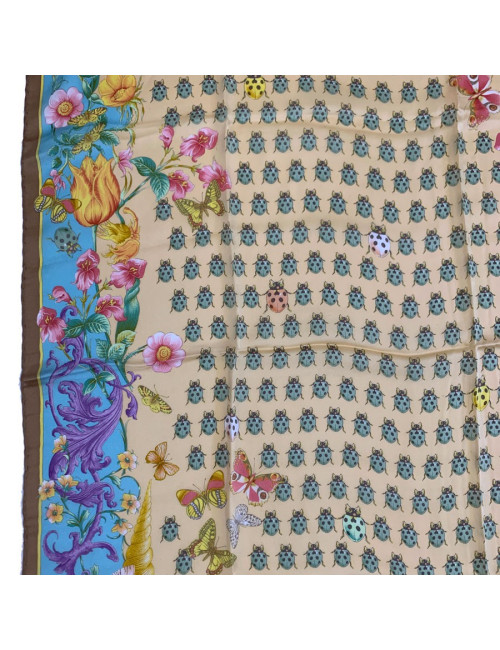 Carré vintage ATELIER VERSACE coccinelle en soie 