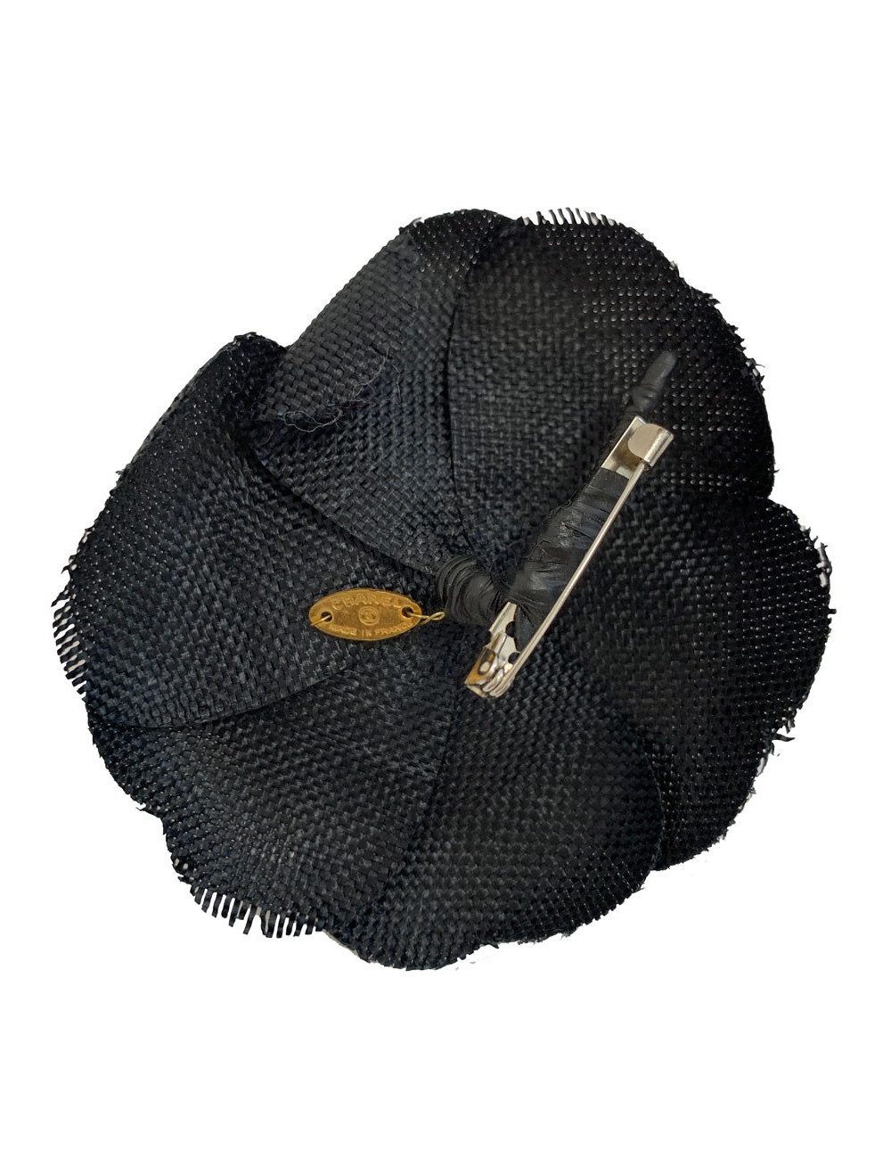Broche CHANEL lin noir