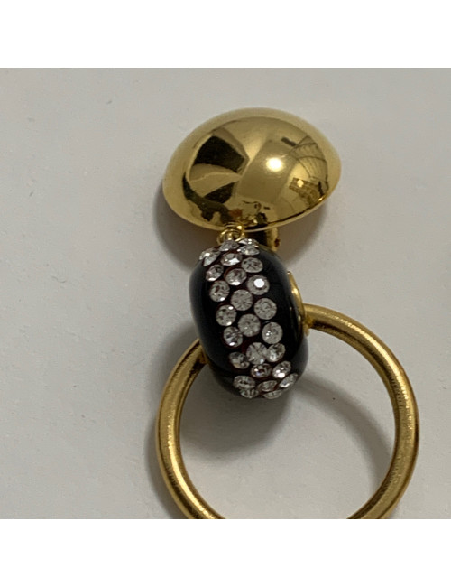 Boucles d'oreille clips pendantes vert émeraude