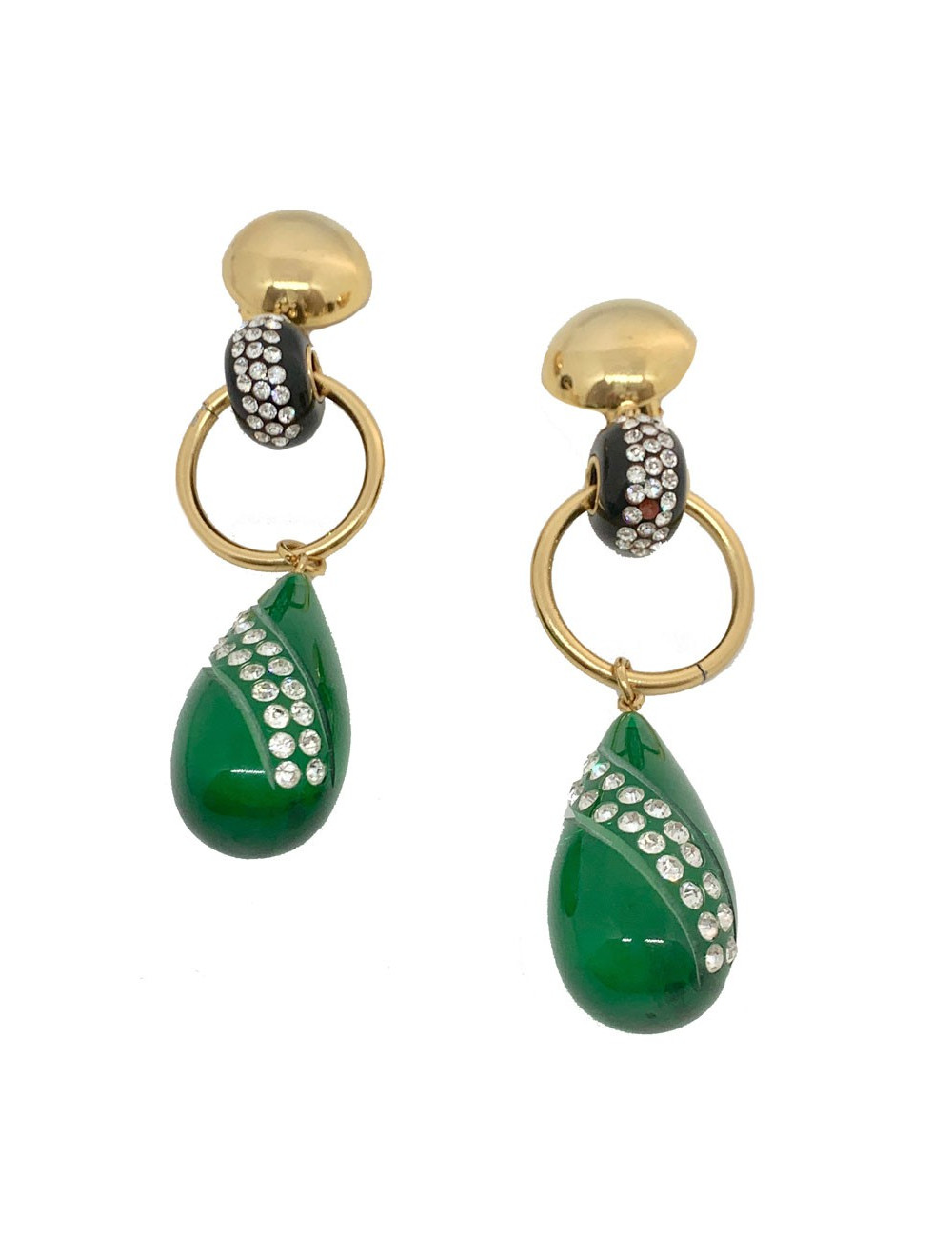 Clips pendants vert émeraude