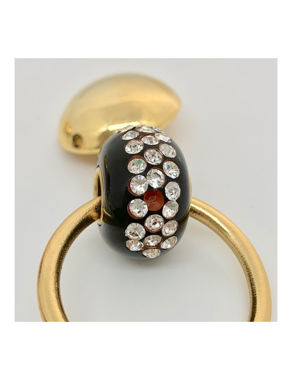 Boucles d'oreille clips pendantes vert émeraude