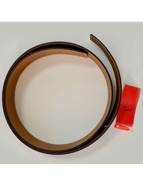 Ceinture HERMES T90 42MM veau epsom noir et gold