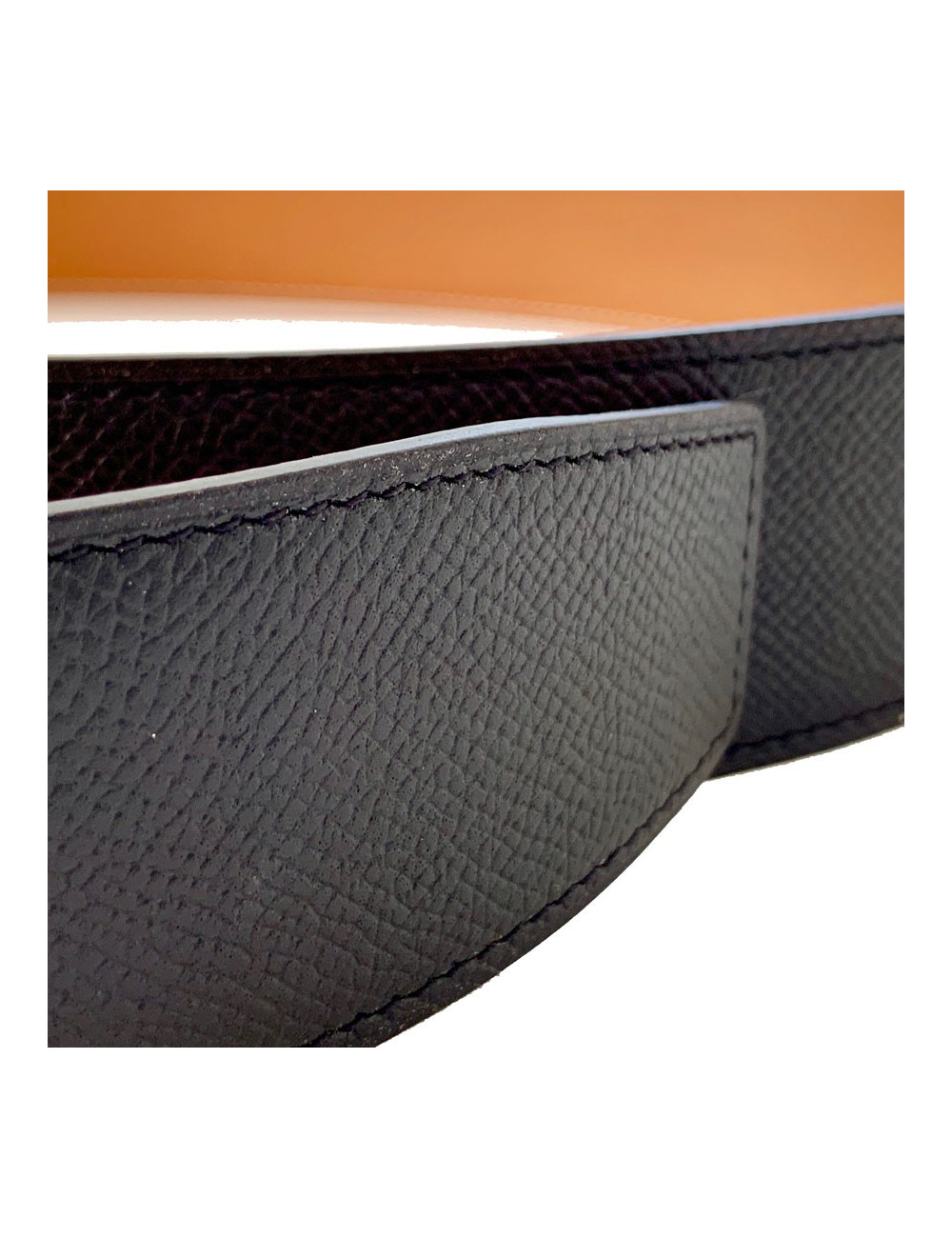 Ceinture HERMES T90 42MM veau epsom noir et gold