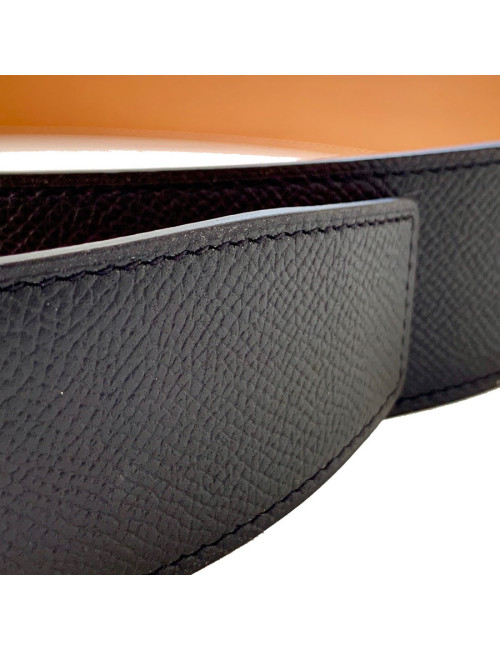 Ceinture HERMES T90 42MM veau epsom noir et gold