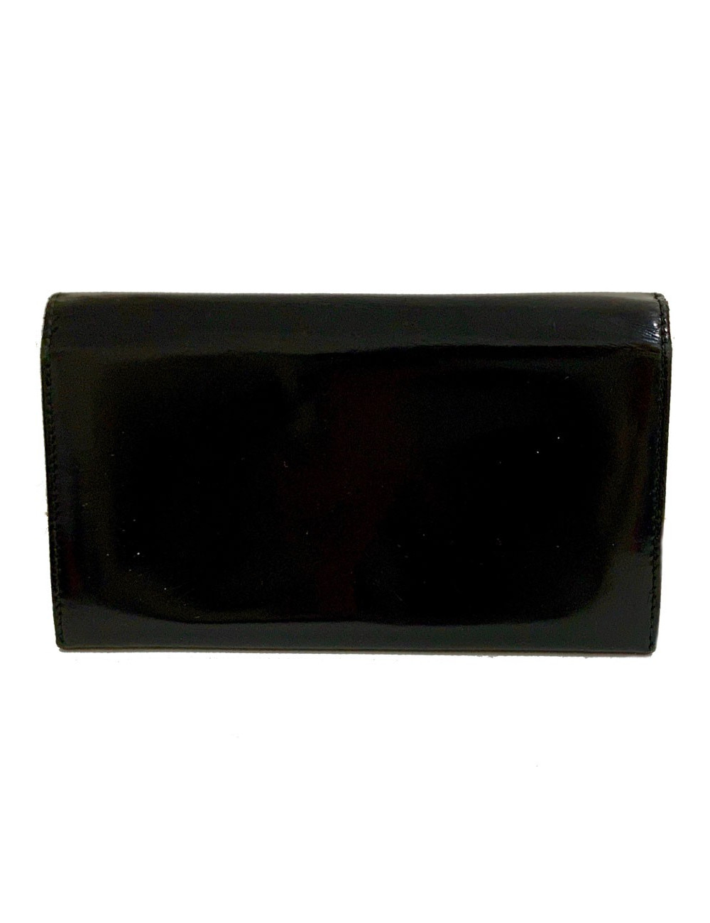 Portefeuille GUCCI cuir verni noir mat
