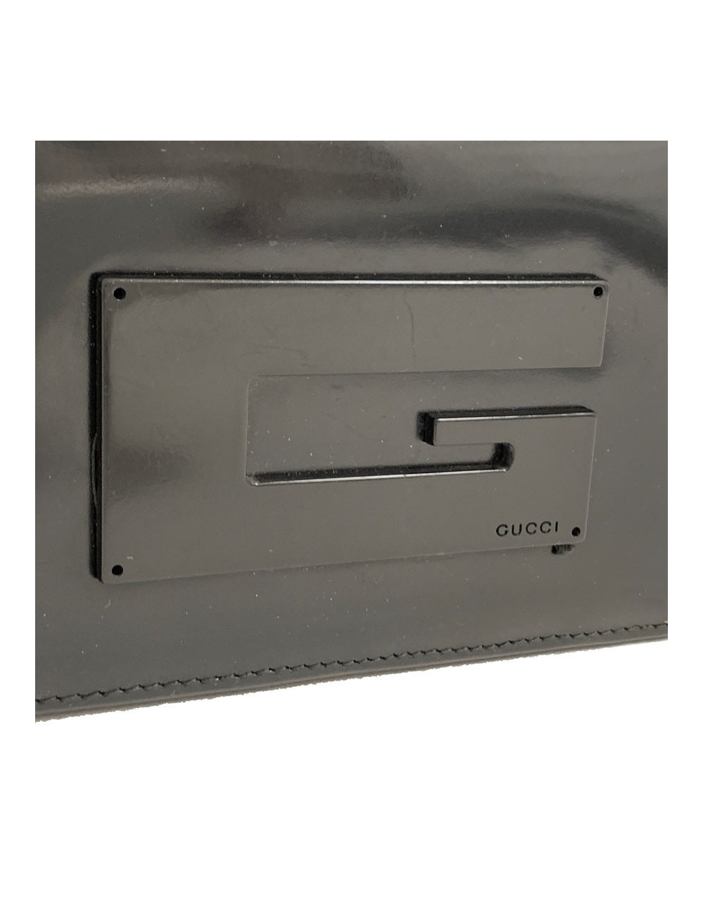 Portefeuille GUCCI cuir verni noir mat