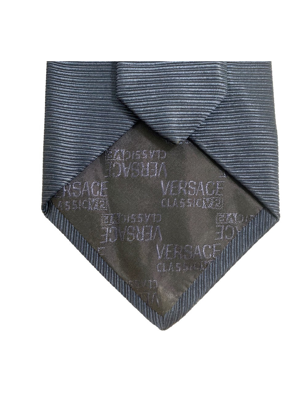 cravatte VERSACE bleue à rayures  100% soie