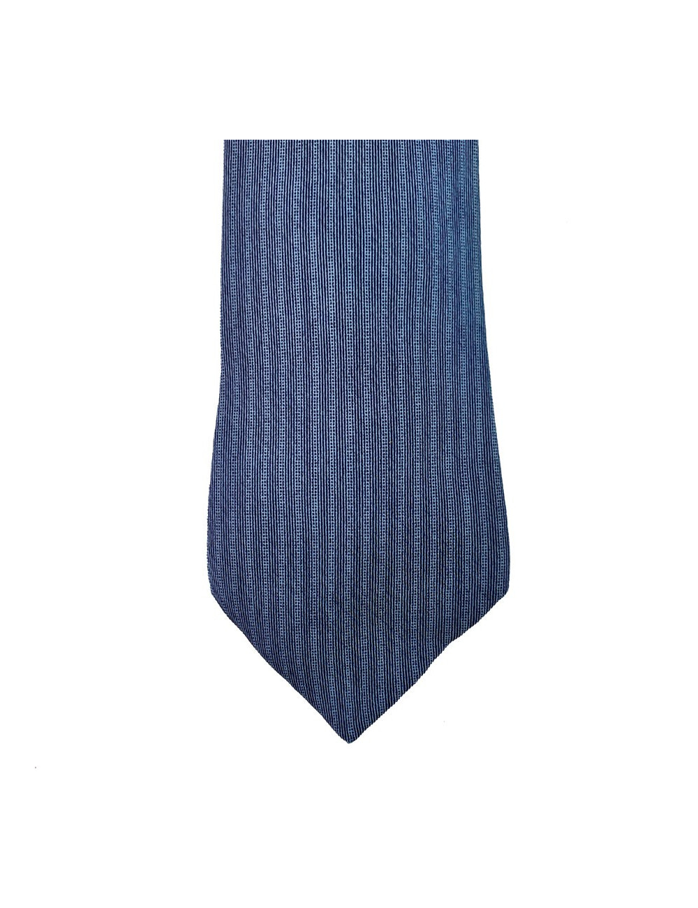 Cravate HERMES bleue à rayures en soie