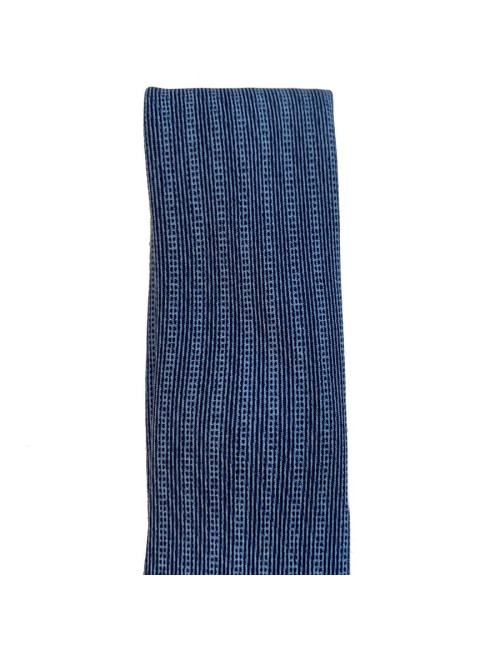 Cravate HERMES bleue à rayures en soie