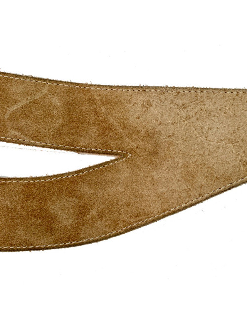 CHANEL beige calfskin suede belt