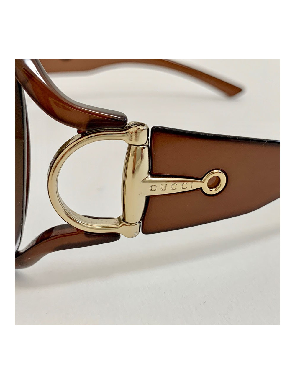 Lunettes de soleil GUCCI marron en plastique
