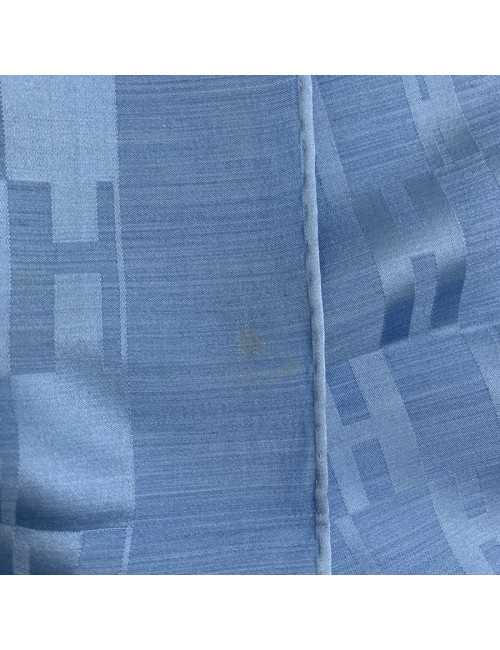 Etole Façonnée Grand H HERMES en soie et laine bleue