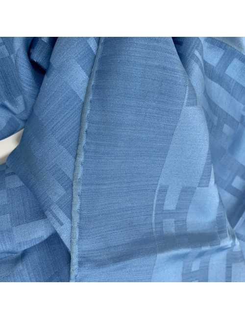Etole Façonnée Grand H HERMES en soie et laine bleue