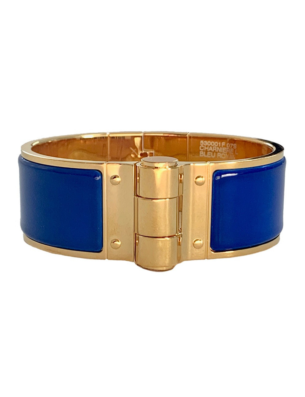 Bracelet Charnière HERMES bleu royal large