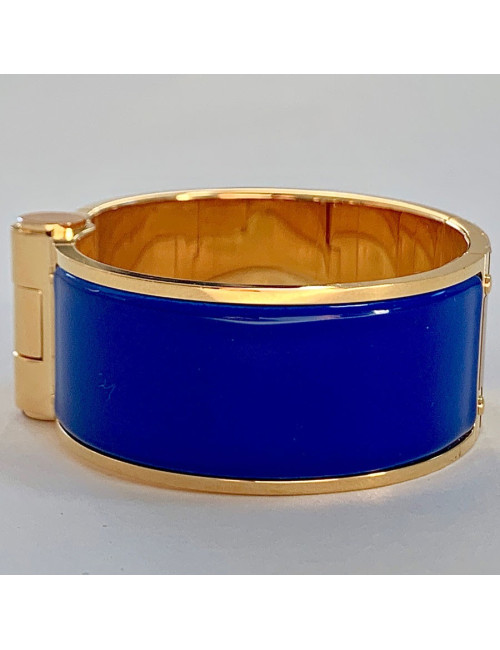 Bracelet Charnière HERMES bleu royal large