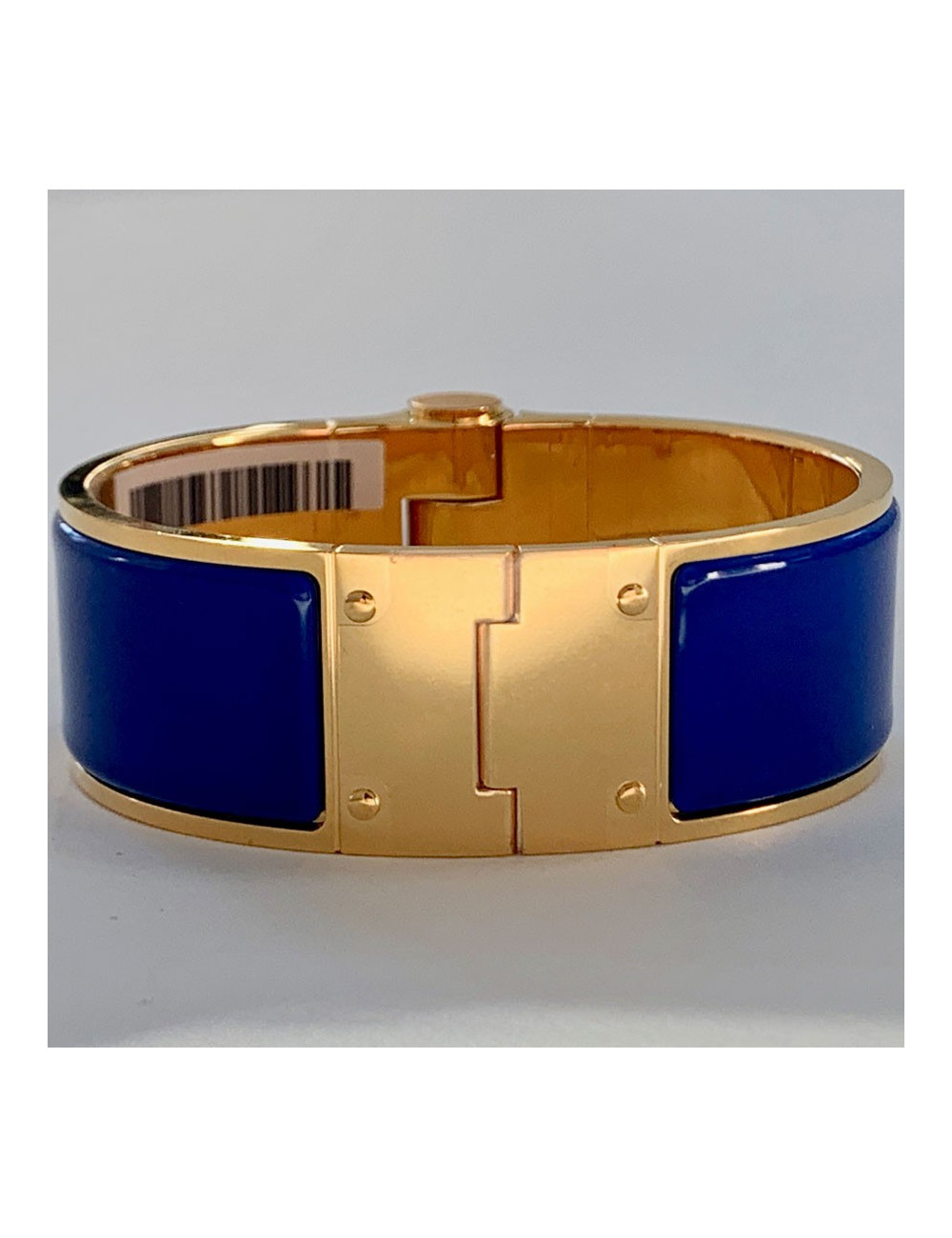 Bracelet Charnière HERMES bleu royal large