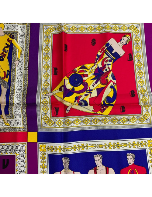 Carré VERSACE multicolore en soie