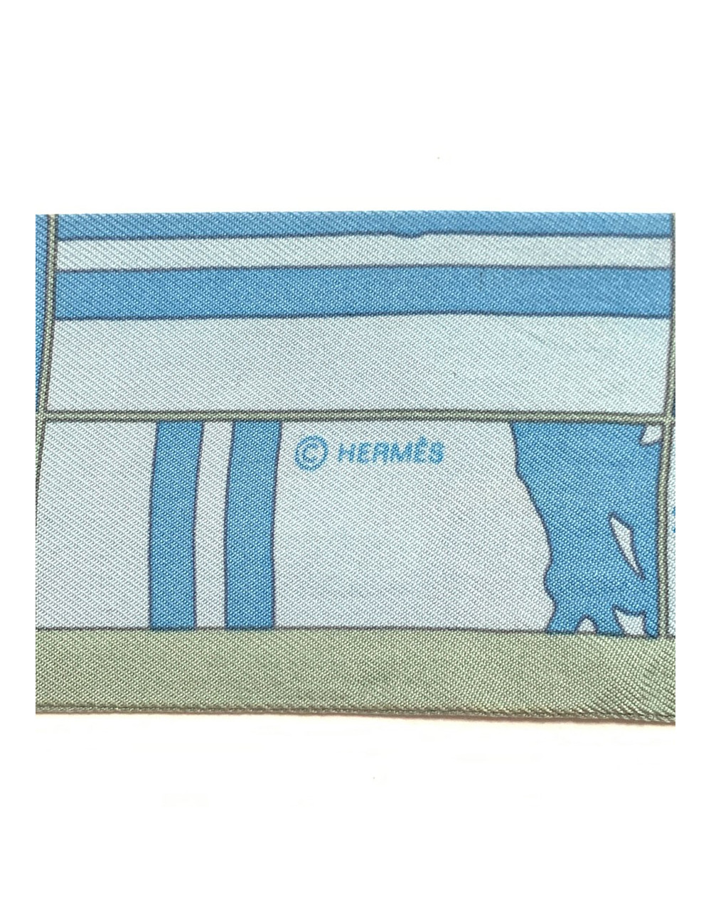 Twilly HERMES Brides de Gala en soie bleue