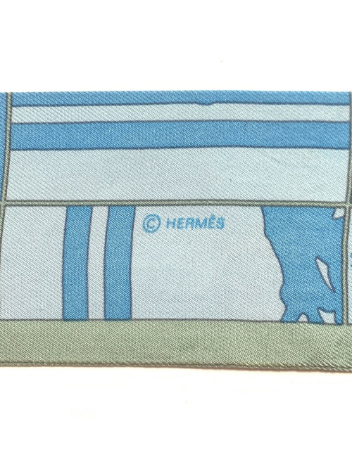 Twilly HERMES Brides de Gala en soie bleue