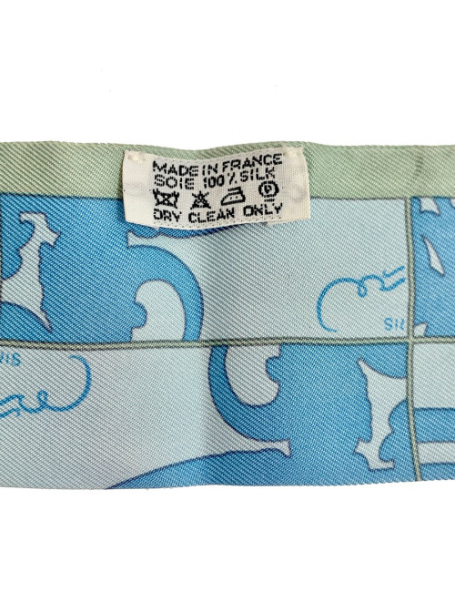 Twilly HERMES Brides de Gala en soie bleue