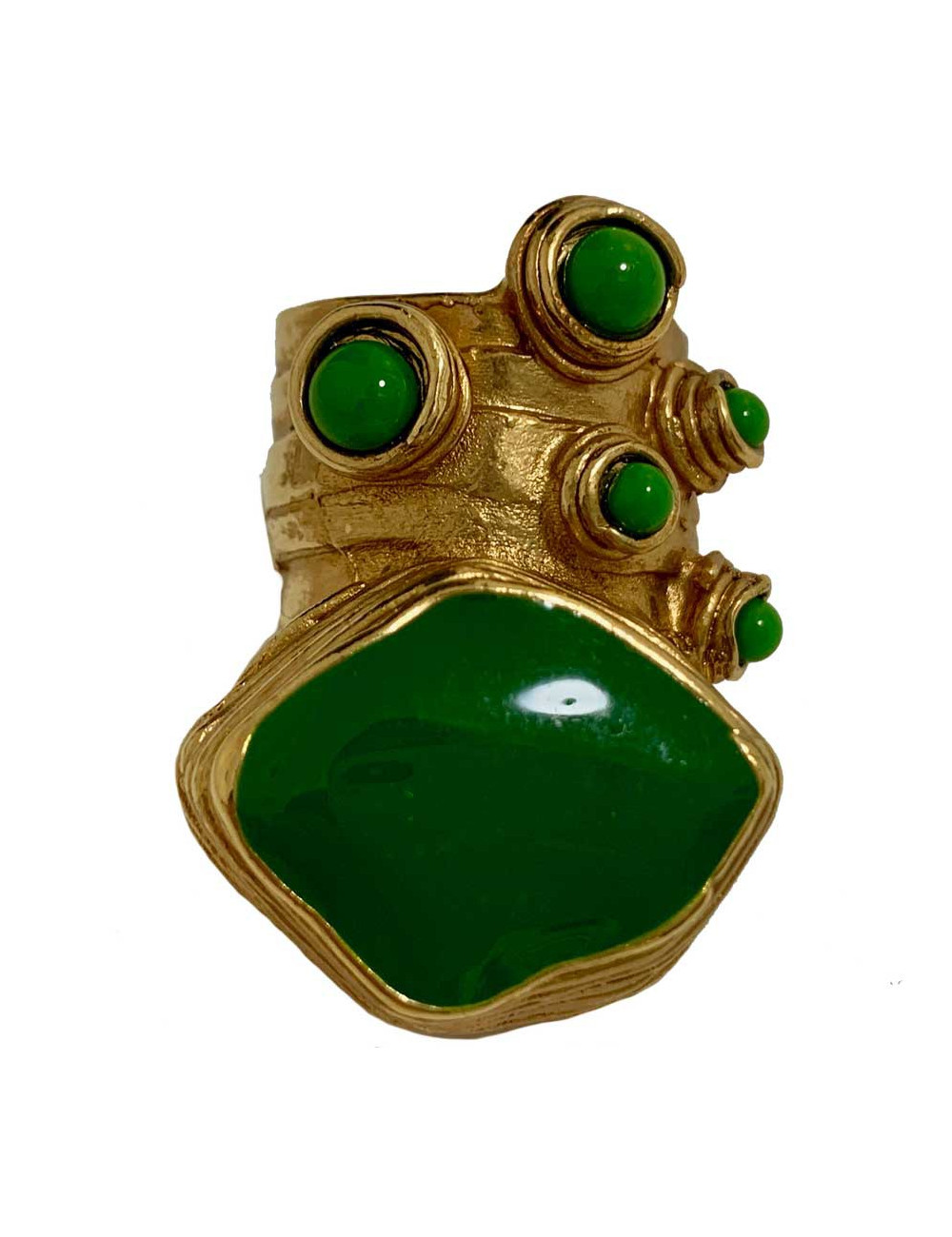 Bague SAINT LAURENT Arty vert lime par Stefano Pilati