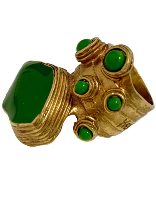 Bague SAINT LAURENT Arty vert lime par Stefano Pilati