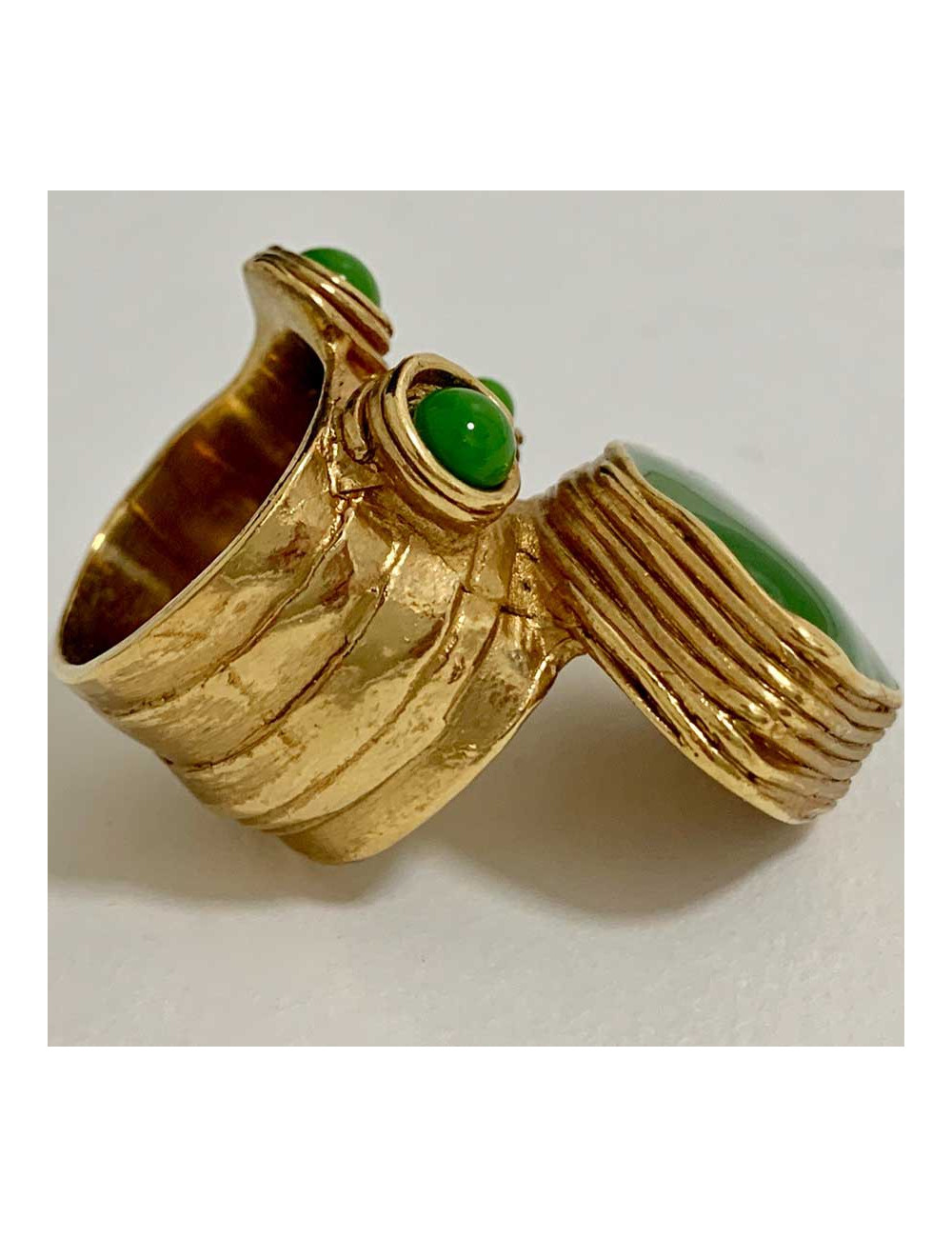 Bague SAINT LAURENT Arty vert lime par Stefano Pilati