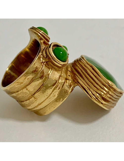 Bague SAINT LAURENT Arty vert lime par Stefano Pilati