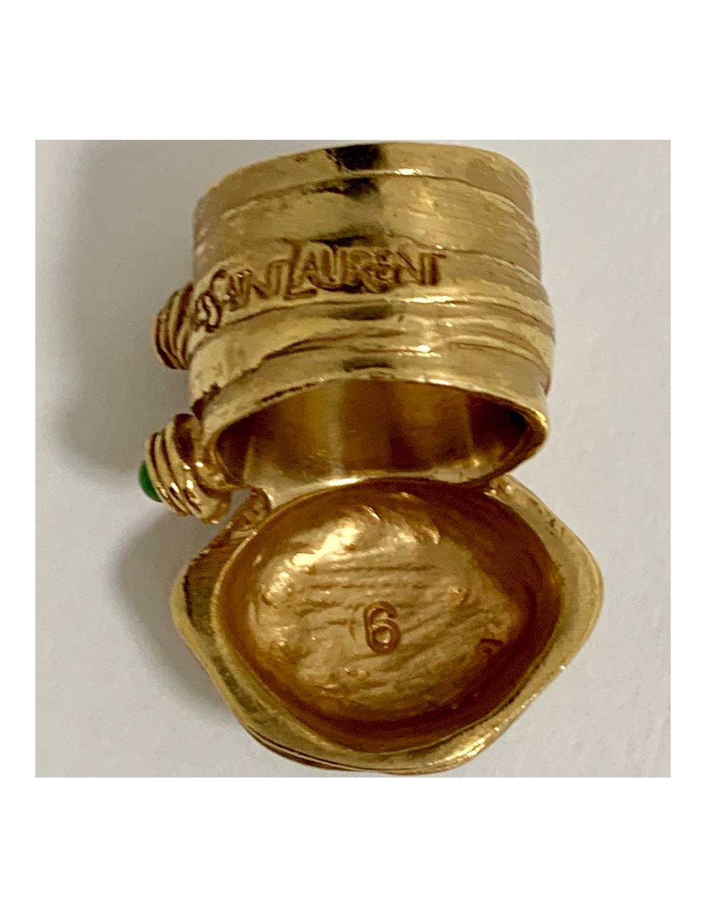 Bague SAINT LAURENT Arty vert lime par Stefano Pilati