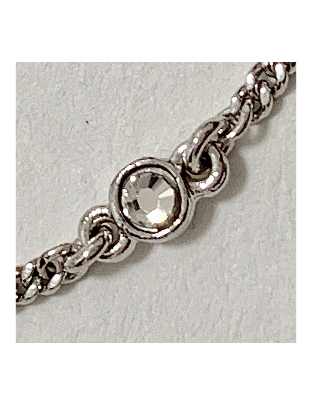 DIOR silver metal and rhinestone cross bracelet