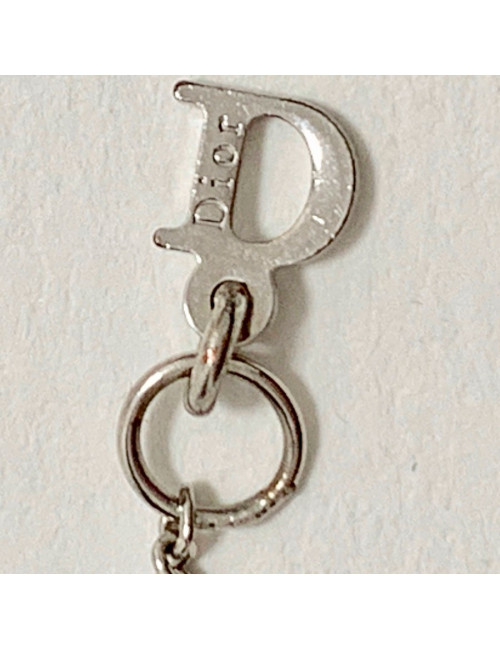 Bracelet DIOR croix strass et métal argenté