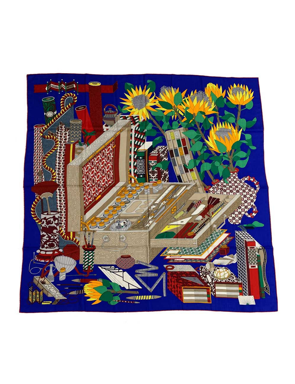 Châle HERMÈS cachemire et soie violet et orange