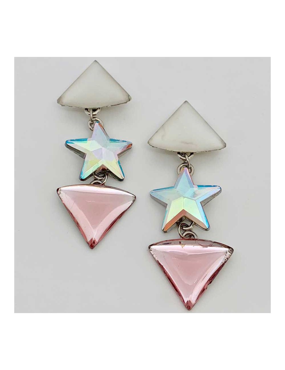 MANQUE PA Clips d'oreilles fantaisie étoile  vintage en résine