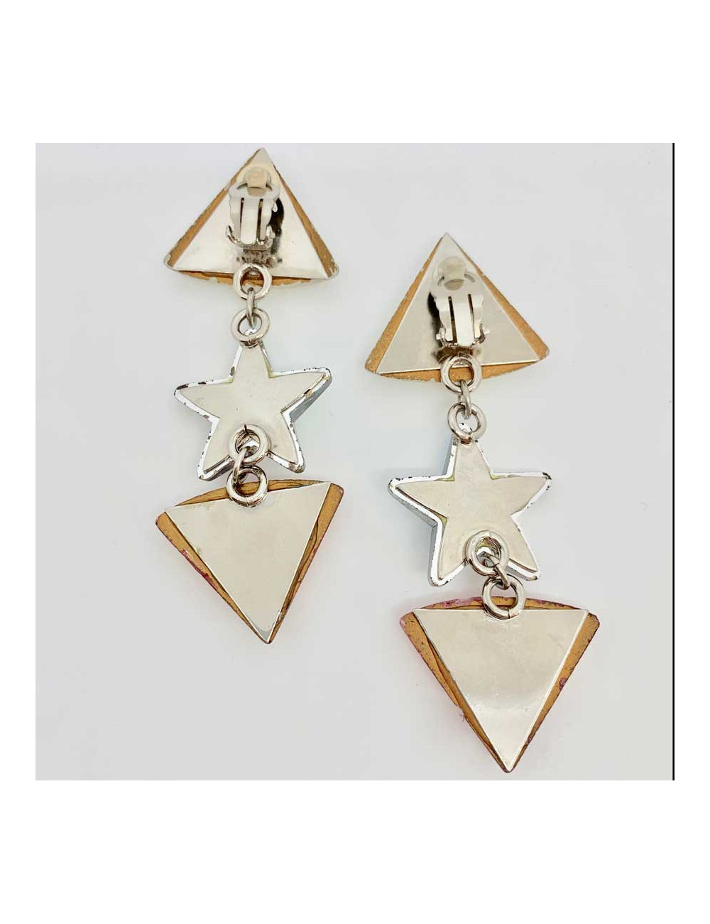 MANQUE PA Clips d'oreilles fantaisie étoile  vintage en résine