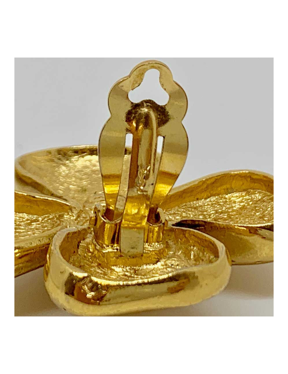 Clips trèfles Saint LAURENT vintage en métal doré
