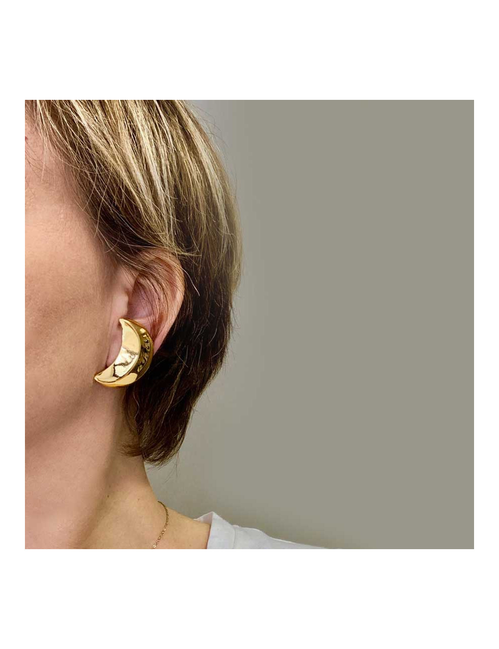 Clips d'oreilles Lune SAINT LAURENT doré