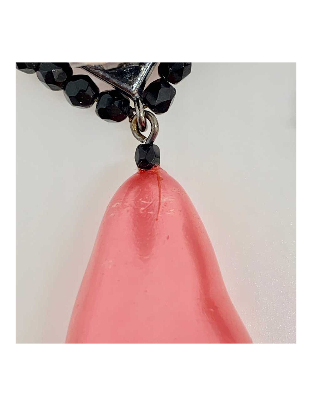 Boucles d'oreilles pendantes rose