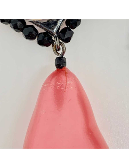 Boucles d'oreilles pendantes rose