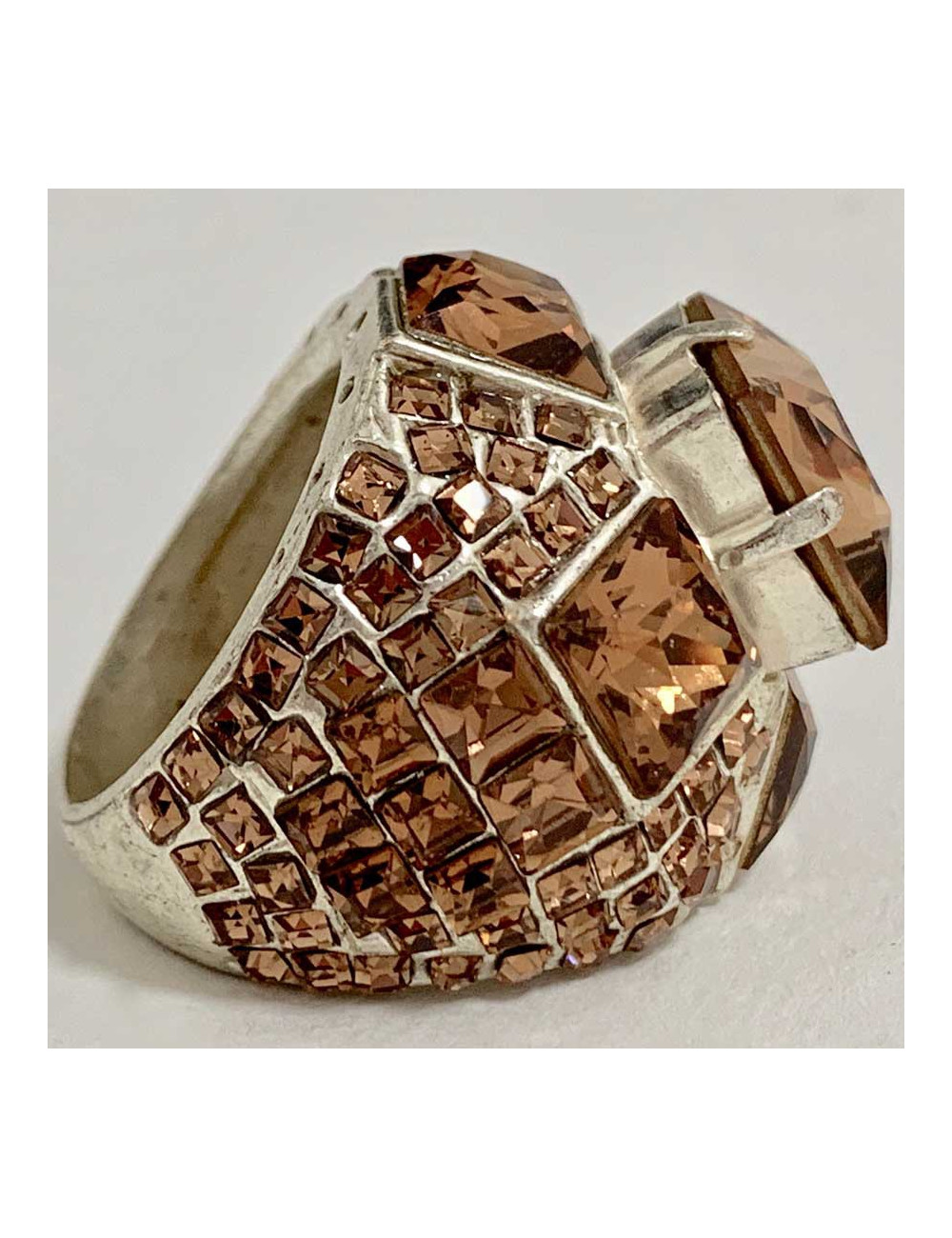 Bague Jean-Paul GAULTIER strass ambre
