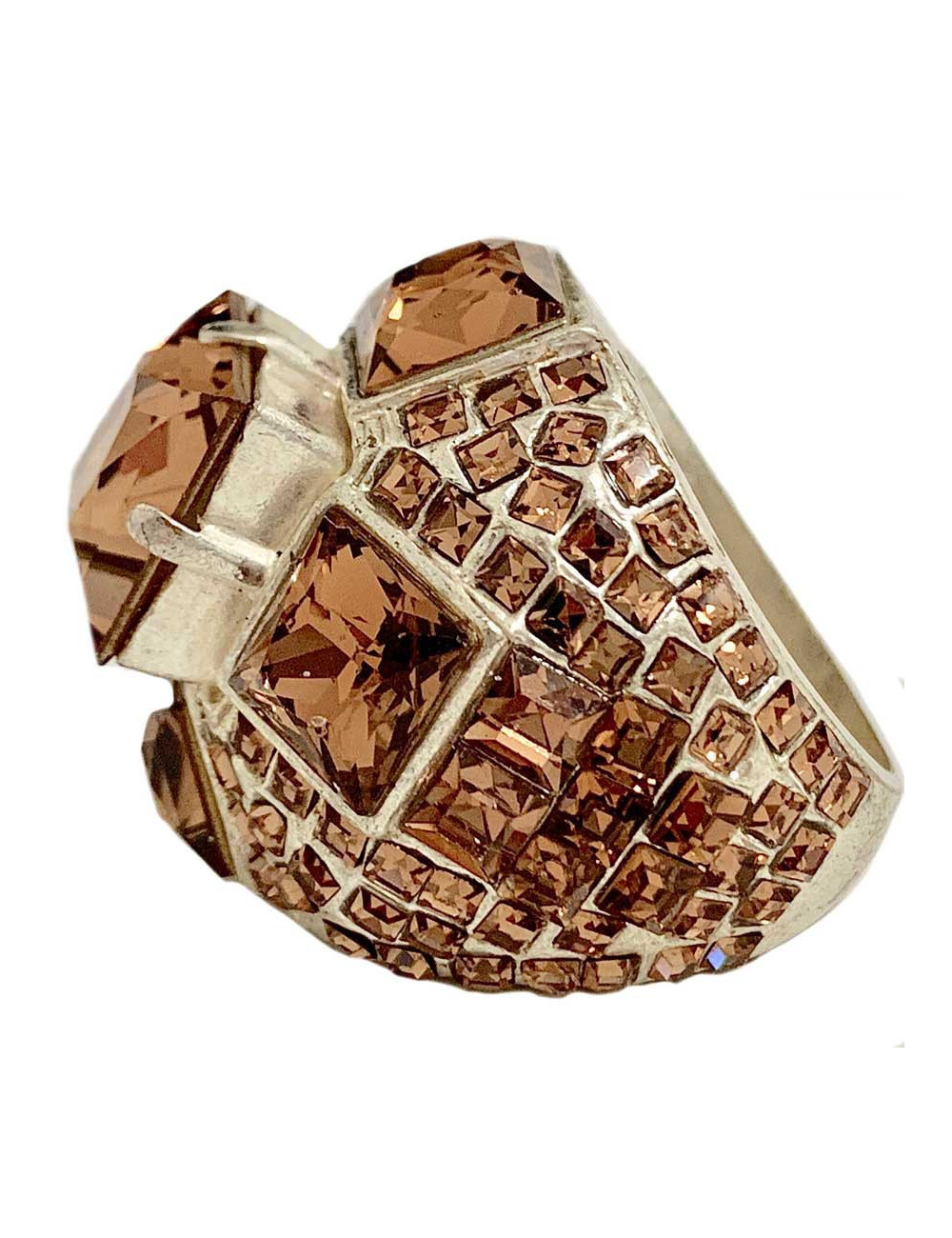 Bague Jean-Paul GAULTIER strass ambre