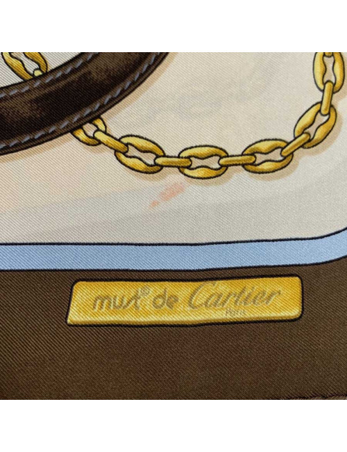 CARTIER Must silk square scarf